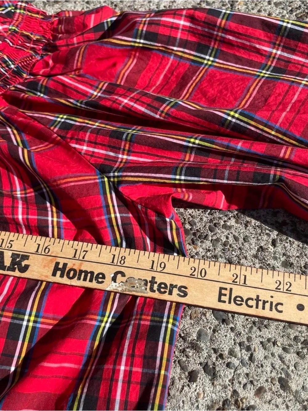 J.Crew Re-Imagined Red Plaid Peasant Blouse Puff Sleeve Cottagecore Top